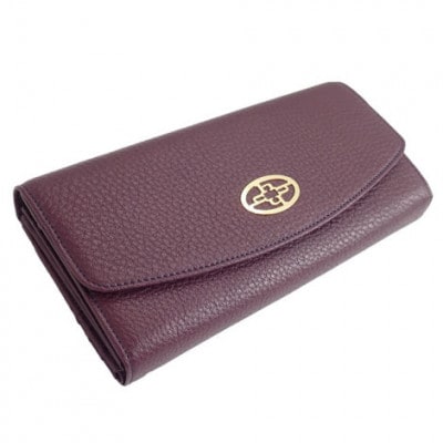 【濱野皮革工藝】フィオーレ ロングウォレット フラップ長財布(プラム)10-70027-6401