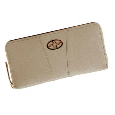 【濱野皮革工藝】本革 レザーウォレット 長財布　フィオーレ ロング ウォレット(グレージュ)