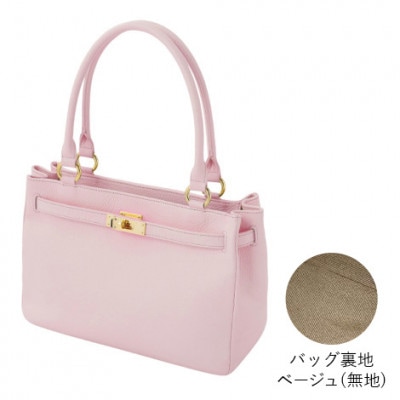 【濱野皮革工藝】シューカペラ ハンドバッグ(裏地無地)ライトピンク