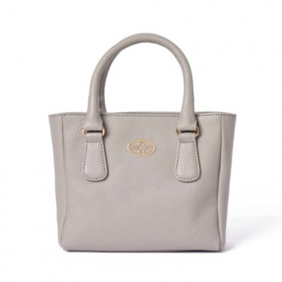 【濱野皮革工藝】ハナエルミニトートショルダー(ライトグレー×ゴールド)