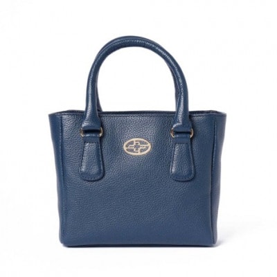 【濱野皮革工藝】ハナエルミニトートショルダー(ネイビー×ゴールド)