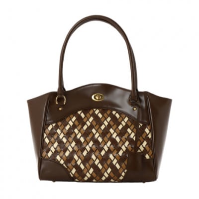 【濱野皮革工藝】ハニカム トートバッグ(ブラウン)