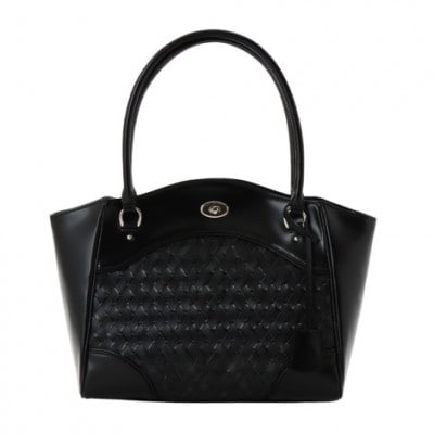 【濱野皮革工藝 】ハニカム トートバッグ(ブラック)