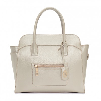 【濱野皮革工藝のバッグ】フィオーレ　ボクシートート(ベージュゴールド)