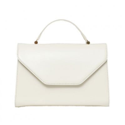 【濱野皮革工藝 HAMANO バッグ】プティ・フォルムUNO(アイボリー×ゴールド)