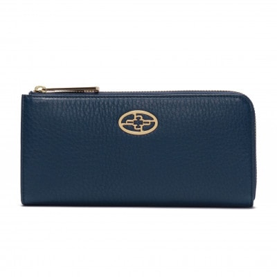 【濱野皮革工藝 HAMANO 財布】フィオーレ ロングウォレット L字型ファスナー(ダークブルー)