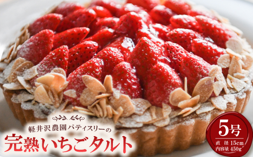 軽井沢農園パティスリーの完熟いちごタルト5号【配送不可地域：離島・北海道・沖縄県・中国・四国・九州】