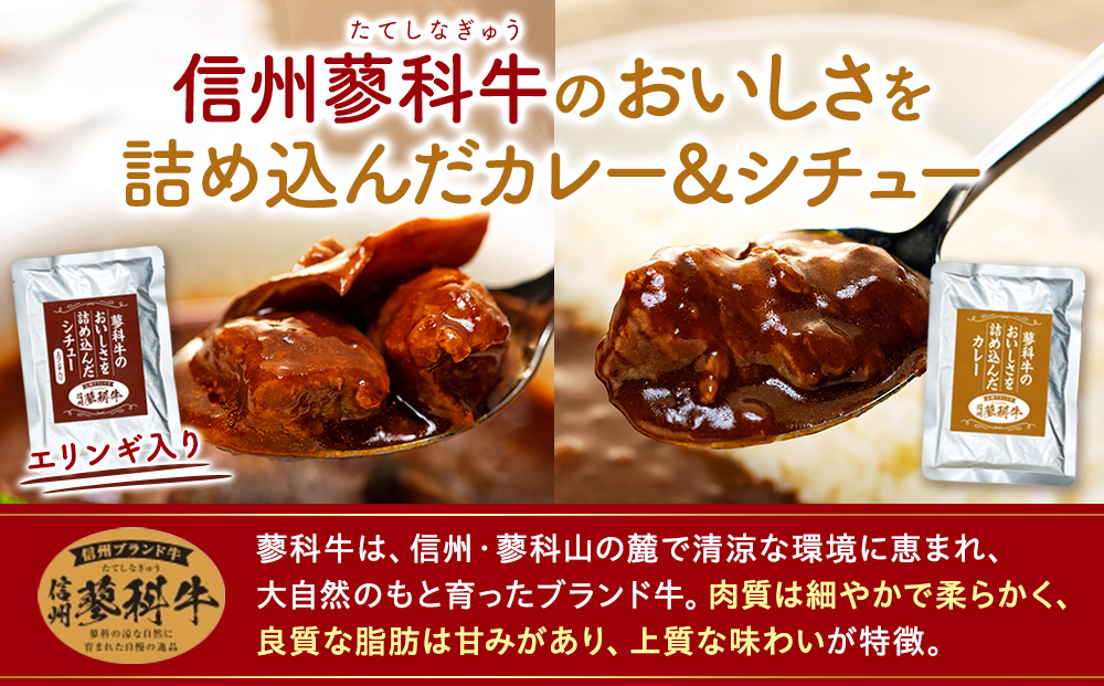 蓼科牛 ビーフカレー・ビーフシチュー（160g×各5袋）