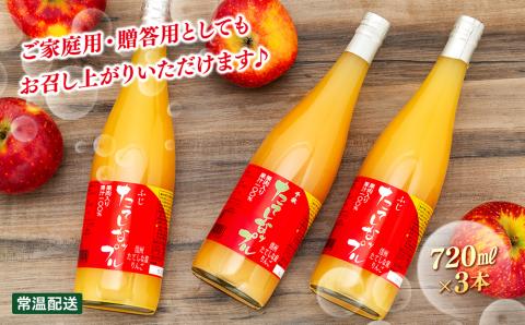 果肉入り林檎ジュース　3本セット(ふじ&千秋)