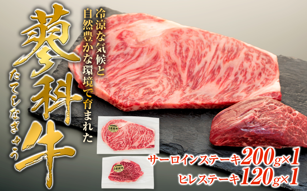 蓼科牛サーロインステーキ200g×1・ヒレステーキ120g×1