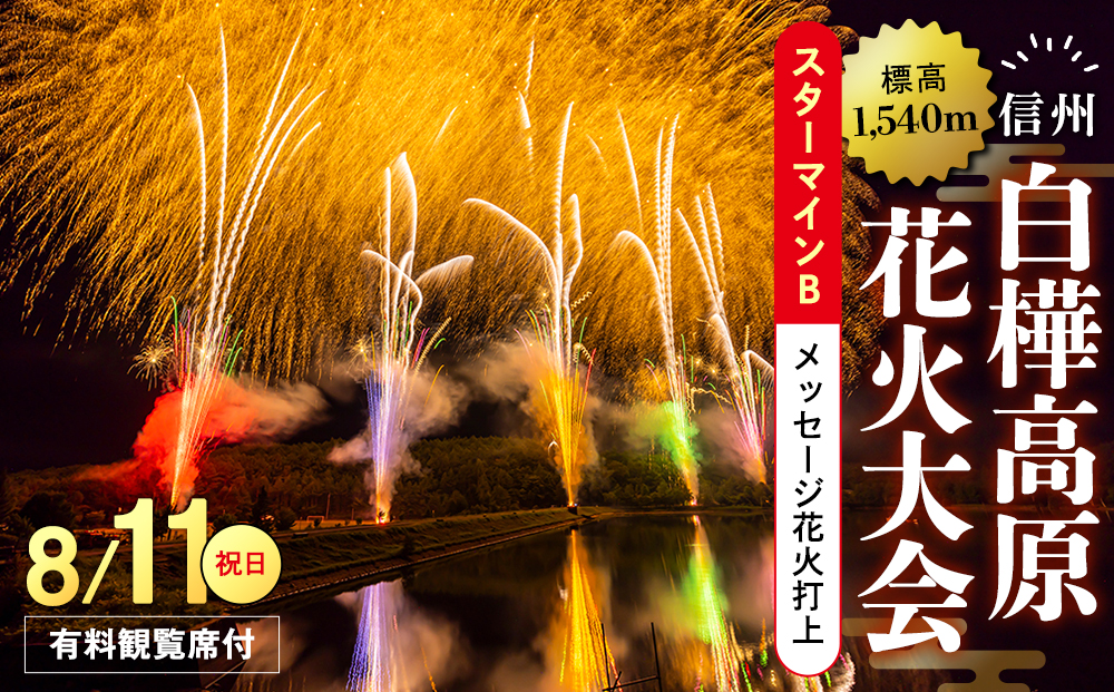白樺高原花火大会メッセージ花火の打ち上げ・スターマインB(観覧席A付)