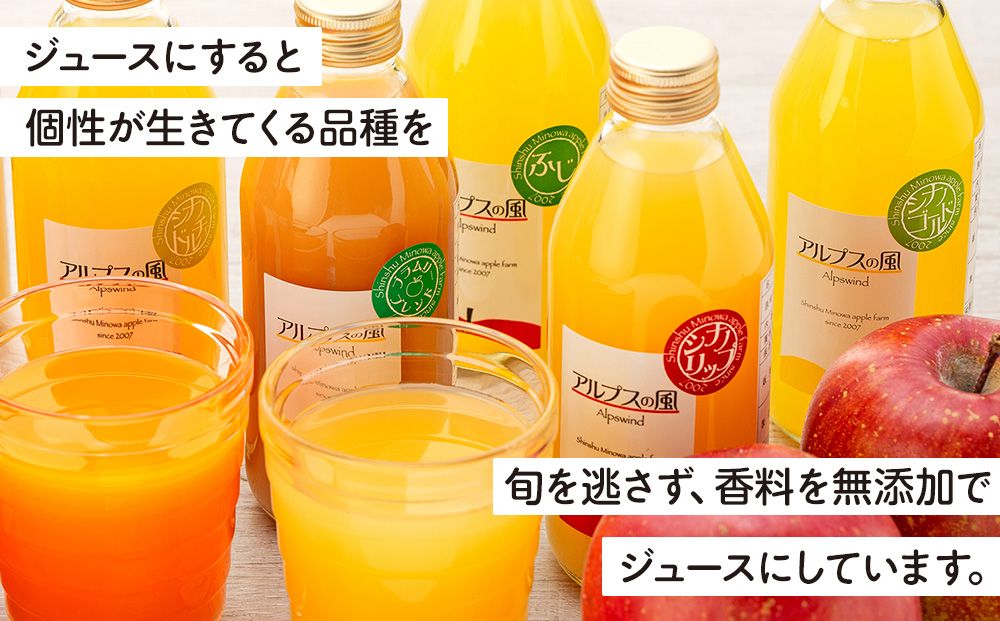 果汁100％ジュースで味わう 爽やか酸味が素敵な品種 リンゴジュース 小瓶 6本 セット 詰め合わせ ジュースで味わう信州のリンゴ 酸味爽やか りんご 林檎 アップル アップルジュース 無添加 飲料 飲料類 甘い 濃厚 長野 長野県
