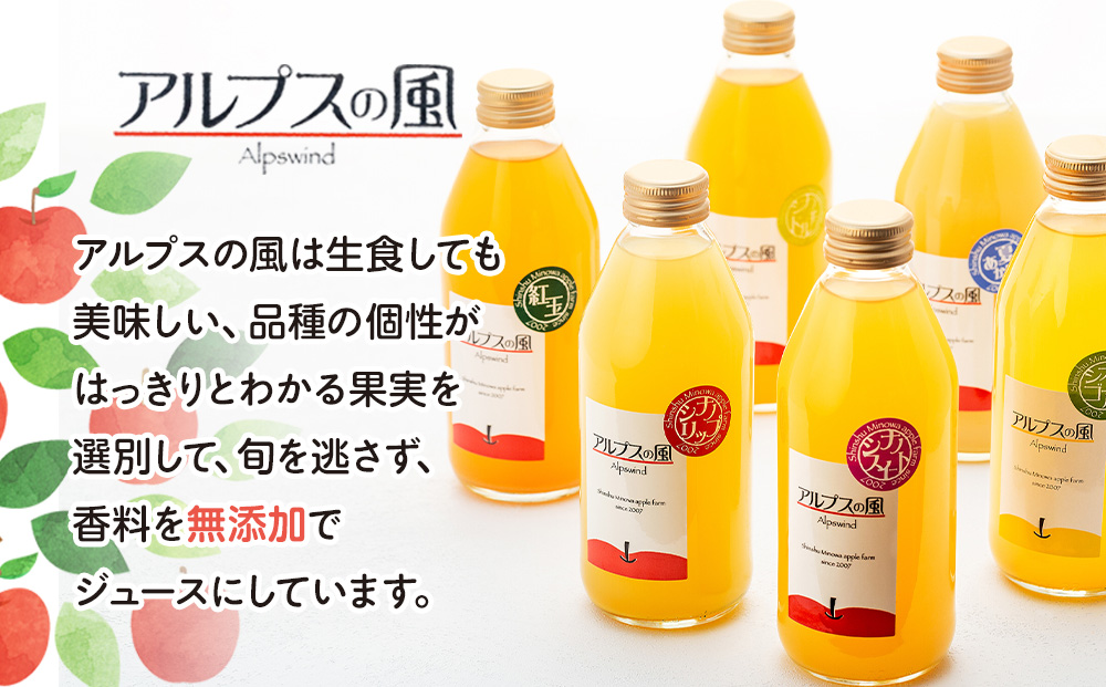 果汁100％ジュースで味わう 信州のりんご 甘系 小瓶 6本 セット 250ml 6本 セット 詰め合わせ りんごジュース 林檎ジュース ミックスジュース 信州りんご 信州りんごジュース りんご100 100％ジュース 果汁飲料 飲料 飲み物 長野 長野県 箕輪町