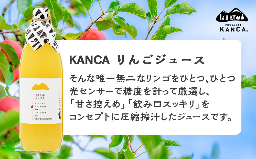 りんごジュース 6本 詰め合わせ セット KANCA アップルジュース フルーツジュース りんご ジュース 果汁 飲料 防災 災害 備蓄 非常用 備蓄用 長期保存 ローリングストック 常温 常温保存 シナノスイート シナノゴールド 秋映 ふじ 長野 長野県