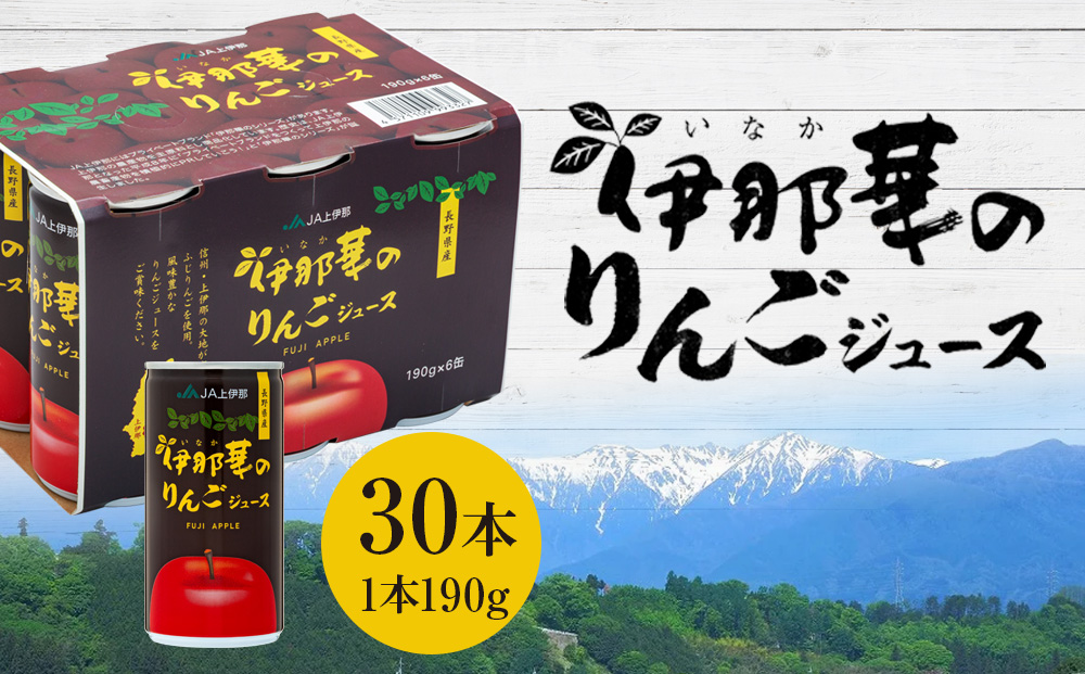 伊那華のりんごジュース　190ｇ×30本
