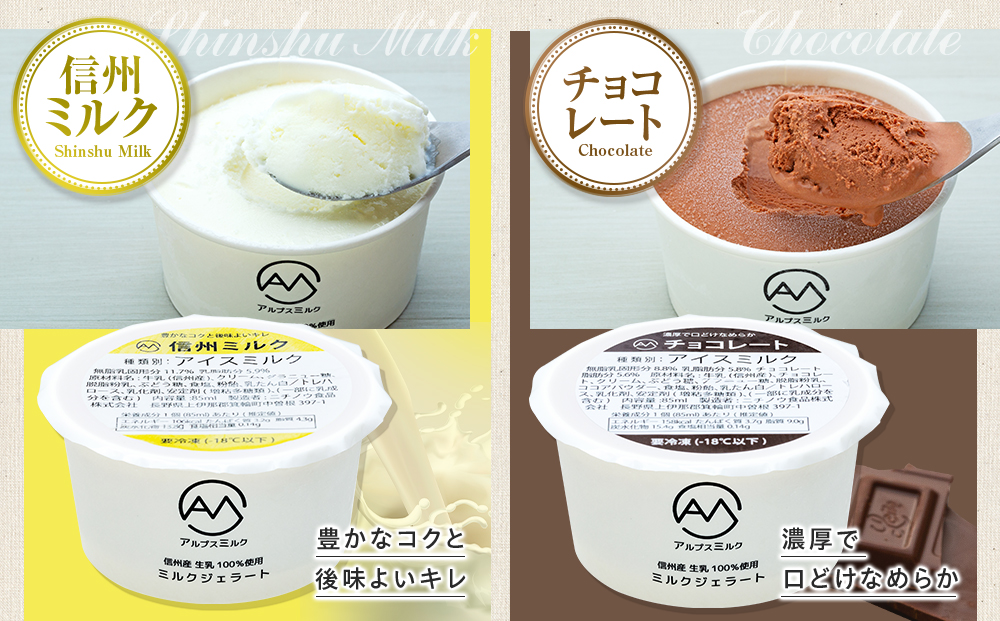 ジェラート ミルクジェラート セット 詰め合わせ 8個 4種 各2個 信州産牛乳 信州 アイス スイーツ ひんやりスイーツ おやつ デザート 食後 ピスタチオ アーモンド チョコレート 【202405010831CP】