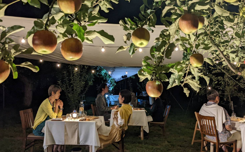 MC03-25H Orchardレストランまつかわ 利用券（2名様分）//長野県 南信州 松川町 ガストロノミー りんごの木のオーナー 食事 フレンチ ランチ ディナー 野外体験 屋外レストラン 女子旅 デート ペアチケット