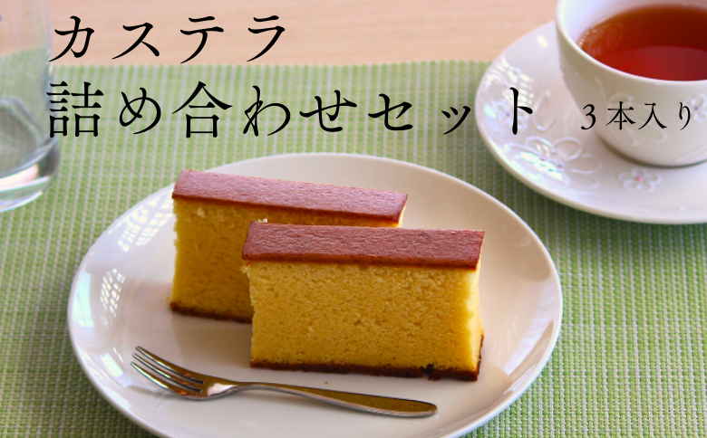 EN04-25D カステラ詰め合わせ 3本｜長野県 信州 カステラ アソート 福祉 障碍者支援