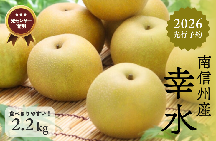 JA28-26A 【先行予約】 梨 幸水 約2kg／2026年8月中旬～9月上旬頃 配送予定 // 贈答 センサー選別 糖度センサー 梨 なし ナシ 果物 フルーツ ギフト 幸水 太鼓判 優糖生