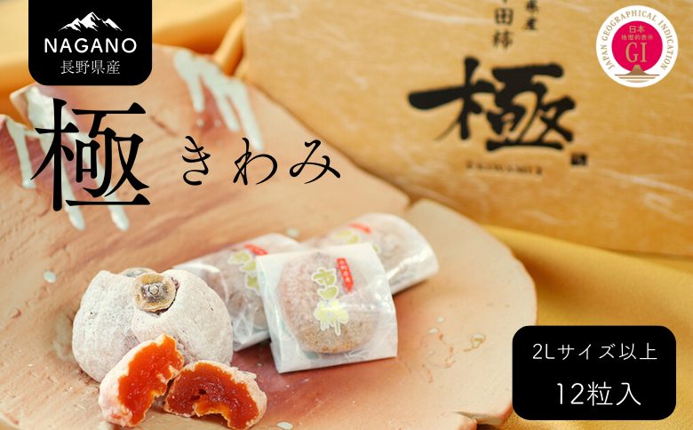 MS20-25A 市田柿「極」２Lサイズ以上 12個入り／2026年1月上旬～2月下旬頃配送