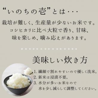 【南信州高森産】2023年産 いのちの壱 ”INOCHI no ICHI”(精米)3kg 長野県 信州 南信州 高森町 米 コメ ＧＯＭＥＳ・ＤＵＡＲＴＥ・ＪＯＳＥ