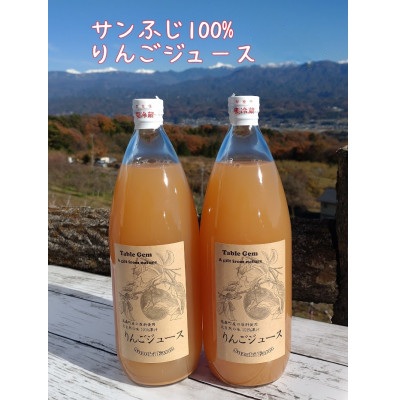 【南信州高森産】サンふじ100%りんごジュース（1L×2本） 長野県 信州 南信州 高森町 ストレートりんごジュース りんご リンゴ ２本