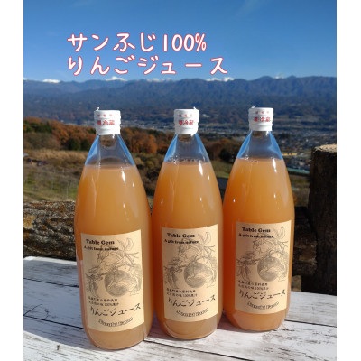 【南信州高森産】サンふじ100%りんごジュース（1L×3本） 長野県 信州 南信州 高森町 ストレートりんごジュース りんご リンゴ ３本