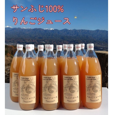 【南信州高森産】サンふじ100%りんごジュース(1L×12本) 長野県 信州 南信州 高森町 ストレートりんごジュース りんご リンゴ １２本