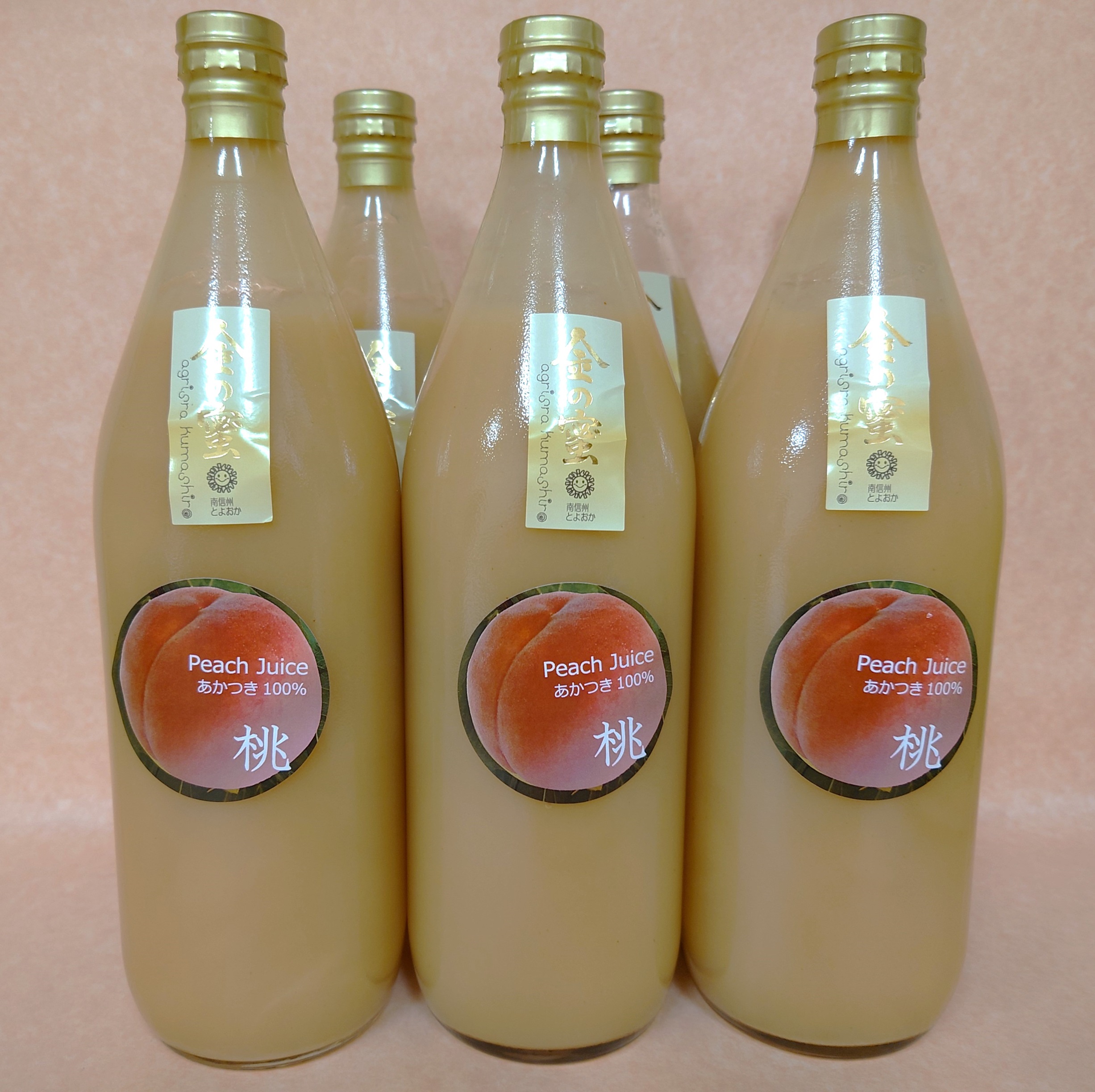 【金の蜜】アグリスタくましろの桃『あかつき』ジュース6本セット(1L×6本) 長野県 信州 南信州 高森町 ももジュース 濃厚