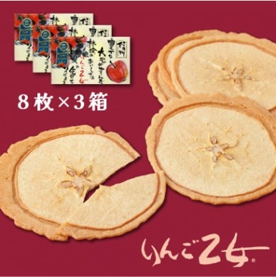 りんご乙女 8枚×3箱 長野県 信州 南信州 高森町 上品 りんごの香り 食べやすい おやつ お菓子 スイーツ フードロス 摘果りんご 食品ロス削減 持続可能な地域づくり 株式会社マツザワ