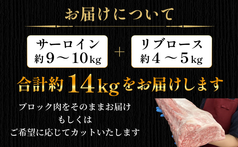 根羽こだわり和牛 黒毛和牛 ロースブロック 半頭分 約14kg サーロイン リブロース ブロック肉　塊肉 塊 牛肉 国産牛