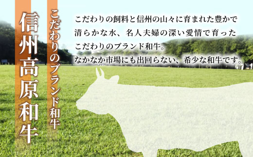 信州高原和牛　焼肉　国産黒毛和牛　400g