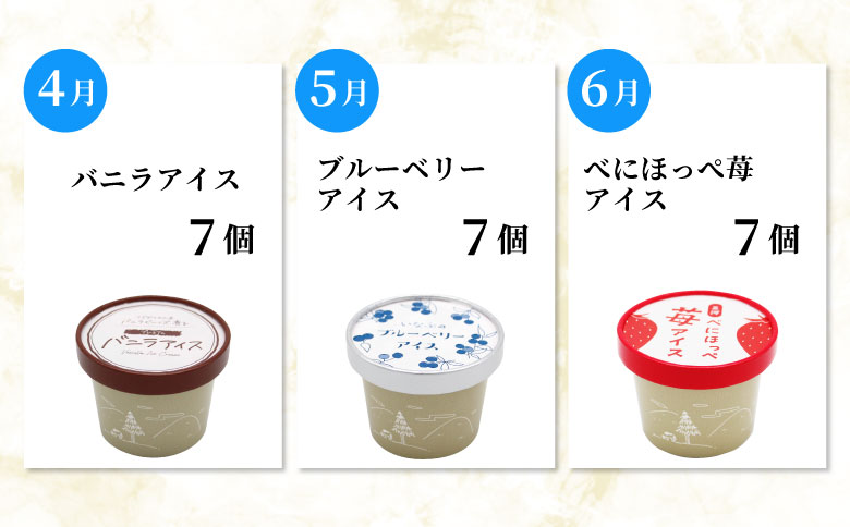 新フレーバー入り！全6回★全種類のアイスが届く！アイス定期便☆ 南信州根羽村産アイス が毎月7個届く！ 合計42個 アイスクリーム ソフトクリーム バニラ 西尾 いちご 紅ほっぺ いちご りんご ブルーベリー 抹茶 ミルク 30000円 30,000円