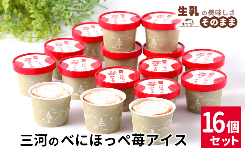 マーブルアイスの紅ほっぺいちごアイス 16個入り 80ml 10000円 苺 いちご アイスクリーム 紅ほっぺ 牛乳 ミルク