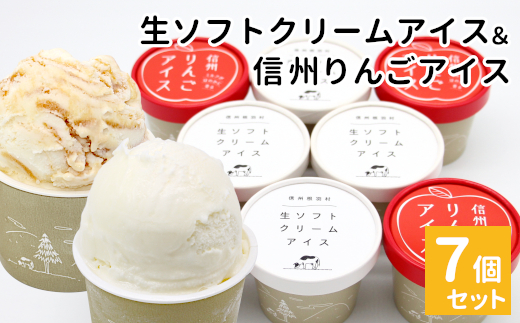 NEW★生ソフトクリームアイス＆信州りんごアイス 7個 生ソフト ミルク マーブルアイス アイスクリーム アイス りんご ふじりんご りんごソース 5000円