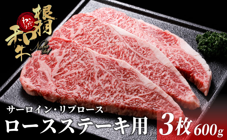 国産黒毛和牛 ロースステーキ用（サーロイン・リブロース）600ｇ(200ｇ×３）根羽こだわり和牛 国産 黒毛和牛 ステーキ 霜降り 焼肉 お祝い
