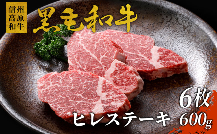 信州高原和牛 ヒレステーキ(100g×6枚)　ステーキ　希少部位　黒毛和牛
