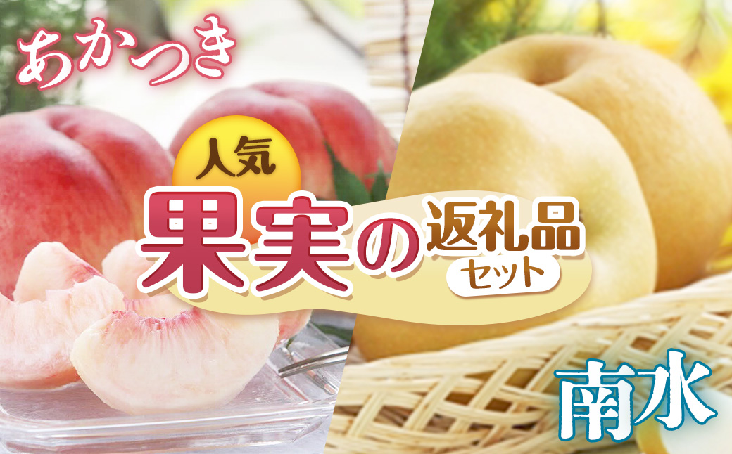 A-126【2026年発送先行予約】南信州産 定期便2回送り　人気果実の返礼品セット　各5kg　＜桃　あかつき＞＜梨　南水＞