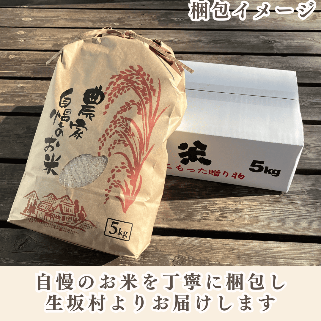 白米 生坂村産コシヒカリ 無洗米 5kg 長野県産 | コメ 白米 長野県 生坂村