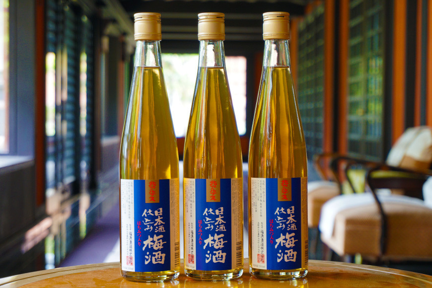 【8年たっぷり寝かせた】造り酒屋の梅酒 500ml ×3本 [福源酒造 長野県 池田町 48110468] お酒 梅酒 日本酒 まろやか 醸造元 蔵元 酒蔵