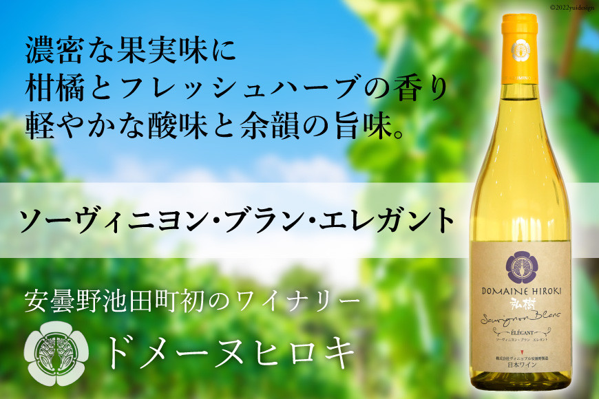 ワイン 白 ソーヴィニヨン ブラン エレガント 750ml×1本 [ヴィニョブル安曇野 長野県 池田町 48110423] 白ワイン お酒 酒