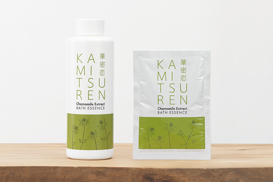 華密恋 国産 カモミールの薬用入浴剤 400mLと50mL×1包 [9日分] [カミツレ研究所 長野県 池田町 48110775]