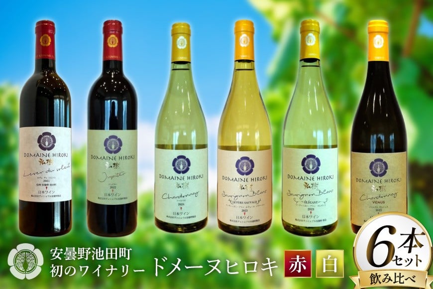 白 赤 ワイン 750ml 6本 セット [ヴィニョブル安曇野 長野県 池田町 48110817] 飲み比べ ワインセット