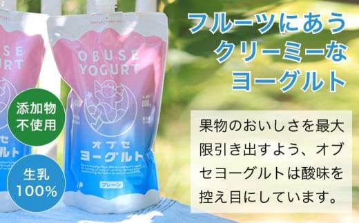 オブセヨーグルト (プレーン＋加糖) 2個とオブセ牛乳 500ml 紙パック 2本 セット［オブセ牛乳］ 牛乳 ミルク 生乳 ヨーグルト 乳製品 食品  お取り寄せ グルメ 生乳100% 朝食 スイーツ おやつ 冷蔵 長野県小布施町産［G-46］