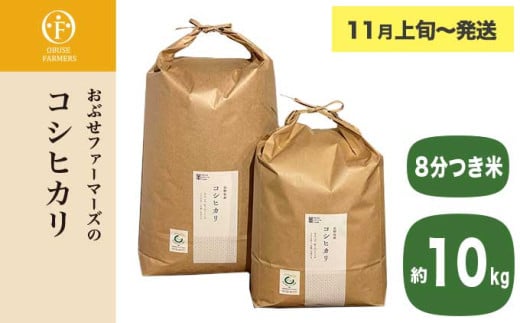 コシヒカリ 8分つき米  約10kg ［ おぶせファーマーズ ］ お米 コメ おこめ ご飯 精米 長野県産 【2025年11月上旬～発送】 ［FK-16］ 8分つき米 約10kg / 28,000円