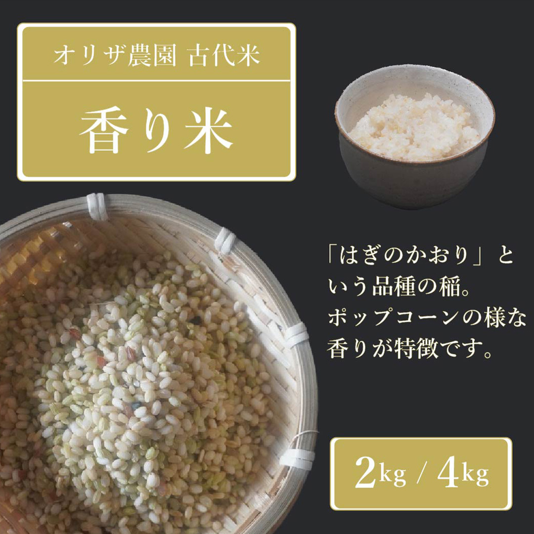 【ふるさと納税】自然栽培の古代米「香り米」2kg 炊き方も