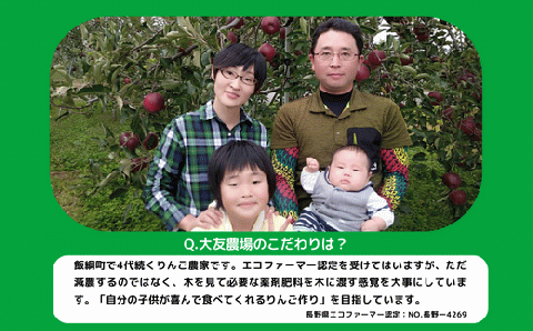 りんご シナノゴールド 家庭用 3kg 大友農場 エコファーマー認定 沖縄県への配送不可 2025年12月中旬頃から2026年2月上旬頃まで順次発送予定 令和7年度収穫分 長野県 飯綱町 [1551]