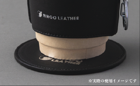 りんごレザー RingoLeather(登録商標) COASTER SET 【 黒 】 株式会社SORENA コースターセット 信州 7500円 長野県 飯綱町