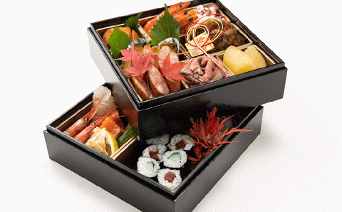 【手渡し限定】北国街道 牟礼宿 「感謝」 おせち 二段重 ※12月31日に店頭にて手渡し 味処 ふじよし 長野県 飯綱町 [1500]