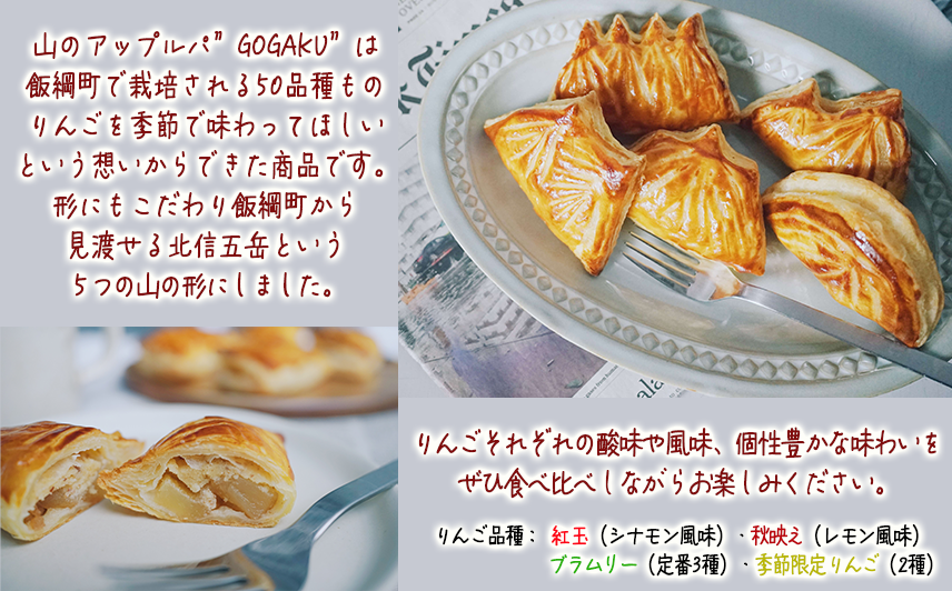 【 冷凍便 】 りんご 山のアップルパイ GOGAKU 5個入 明月堂 配送先は本州限定 信州 リンゴ 林檎 お菓子 洋菓子 焼菓子 焼きたて スイーツ パイ ケーキ 自家製 おやつ おいしい 甘味 お取り寄せ 手土産 お祝い 人気 14500円 長野 長野県 飯綱町 [1905]